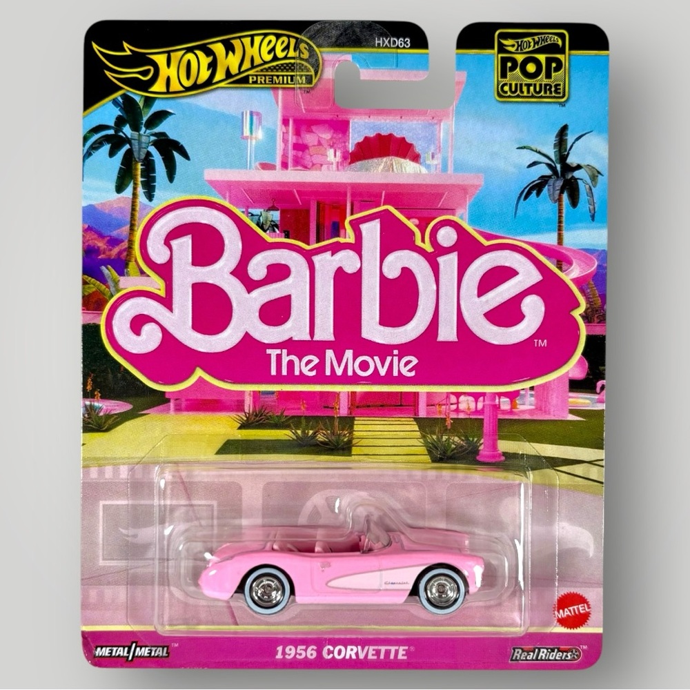 Hot Wheels Premium Barbie The Movie 1956 Corvette 1/64 Scale Real Riders Tires